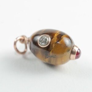 Antique fabrege egg pendent in 14k rose gold